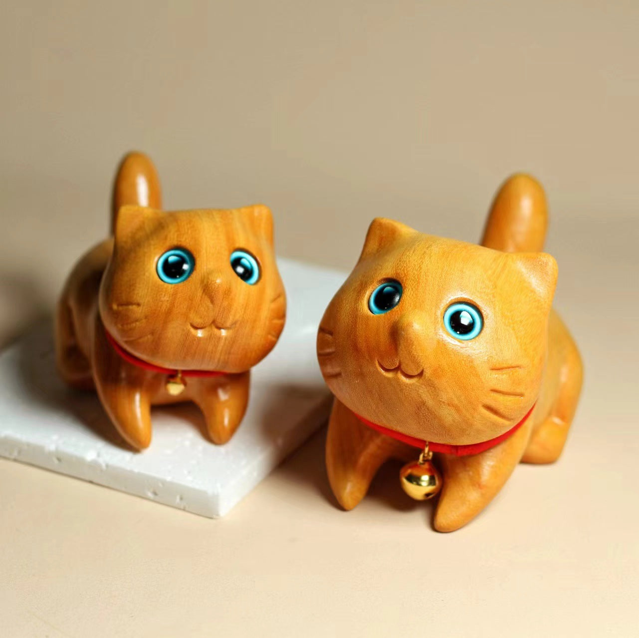 Cat Ornaments——Handmade wood carving ornaments