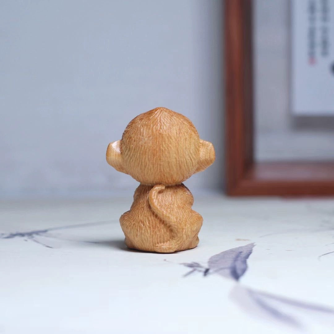 Monkey ornaments——Handmade wood carving ornaments