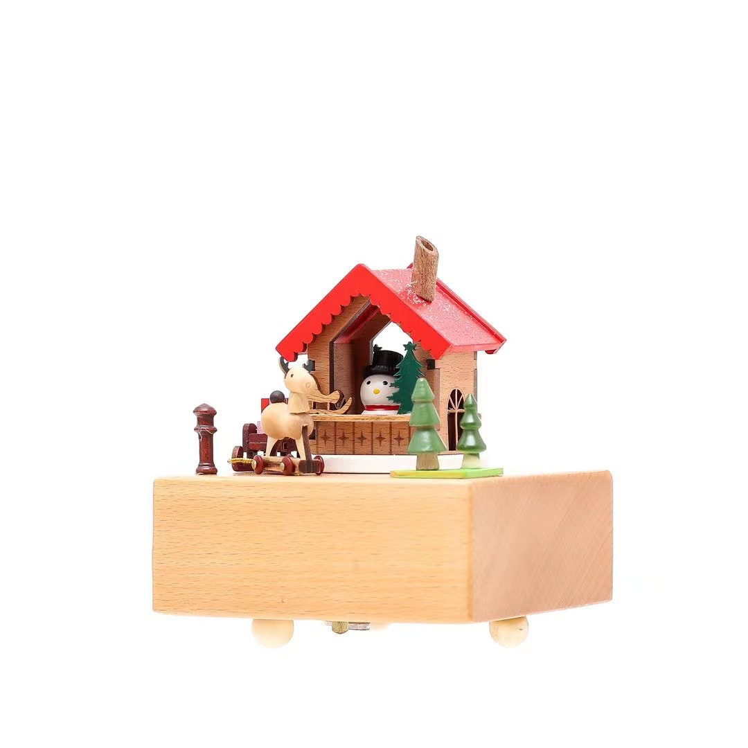 Christmas Snowman House Music Box